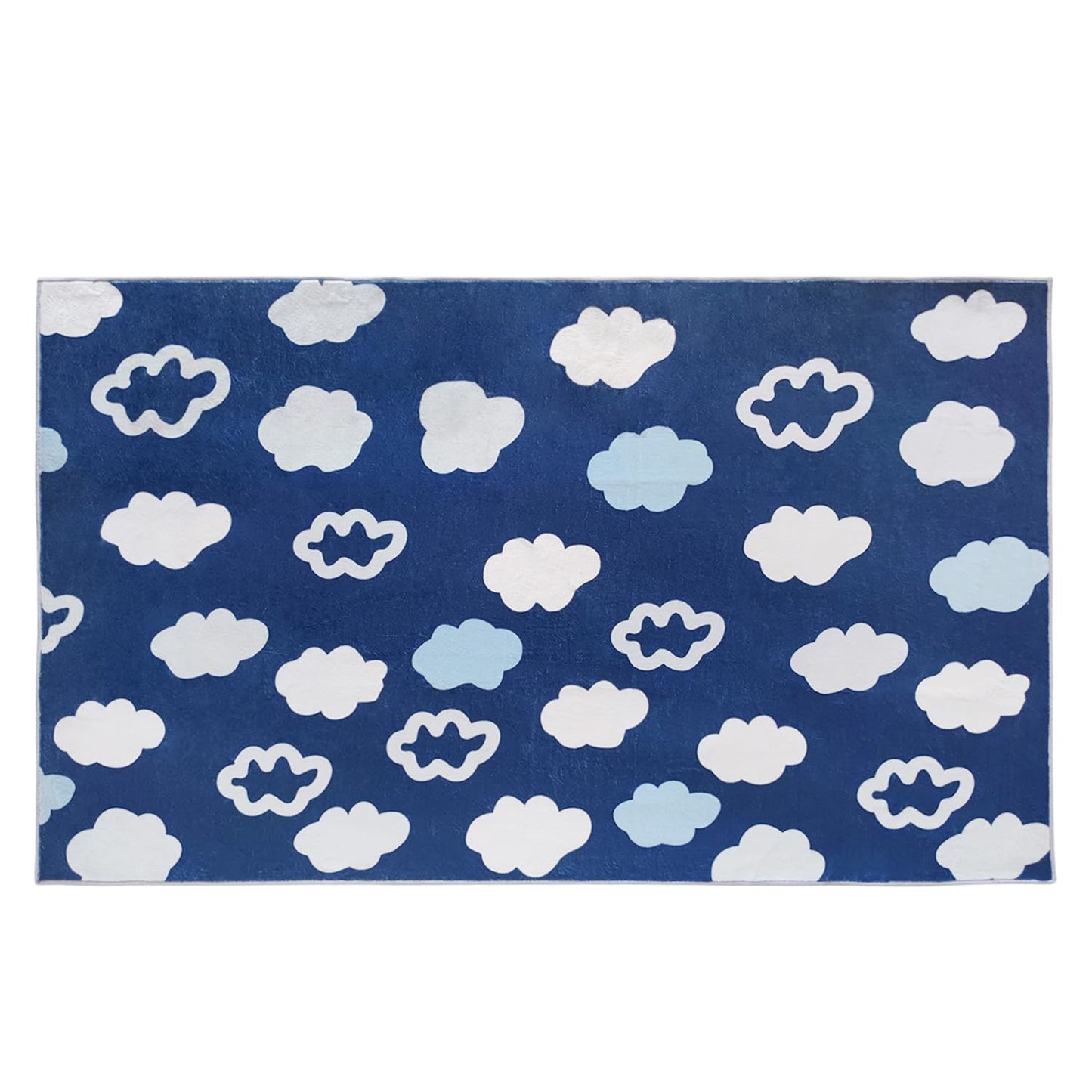 Poowe Lovely Clouds Kids Rug 4'x6',Washable Non-Slip Living Room Carpet Vivid Clouds Accent Rug Soft Low Pile Throw Mat Indoor Low Pile for Bedroom Playroom Décor
