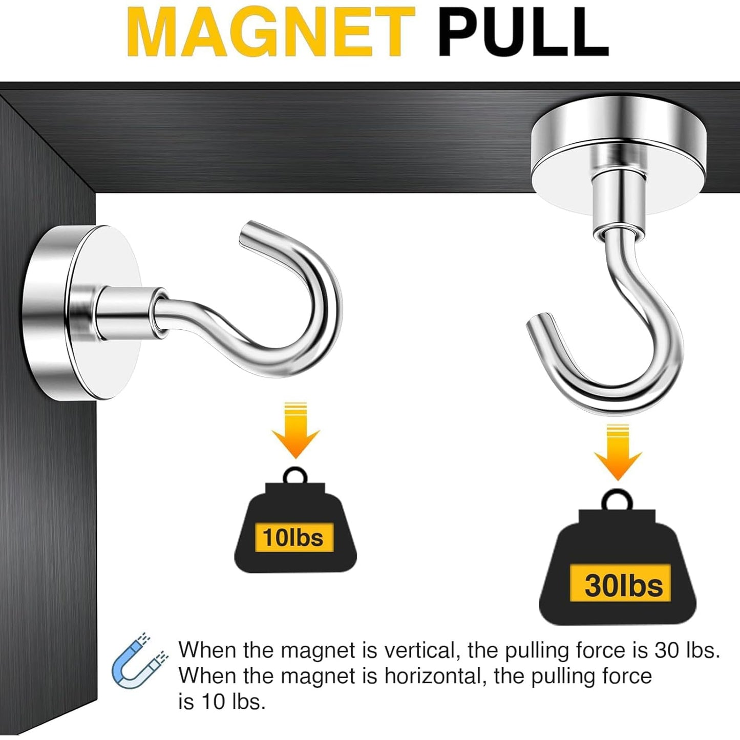 DIYMAG Magnetic Hooks, 30lbs+ Magnet Hook 2026 Cruise Cabin Ship Essentials Heavy Duty Strong Magnets Refrigerator Fridge Hanging for Classroom Beach Vacation Kitchen Grills Home 20 Pack (Silver)