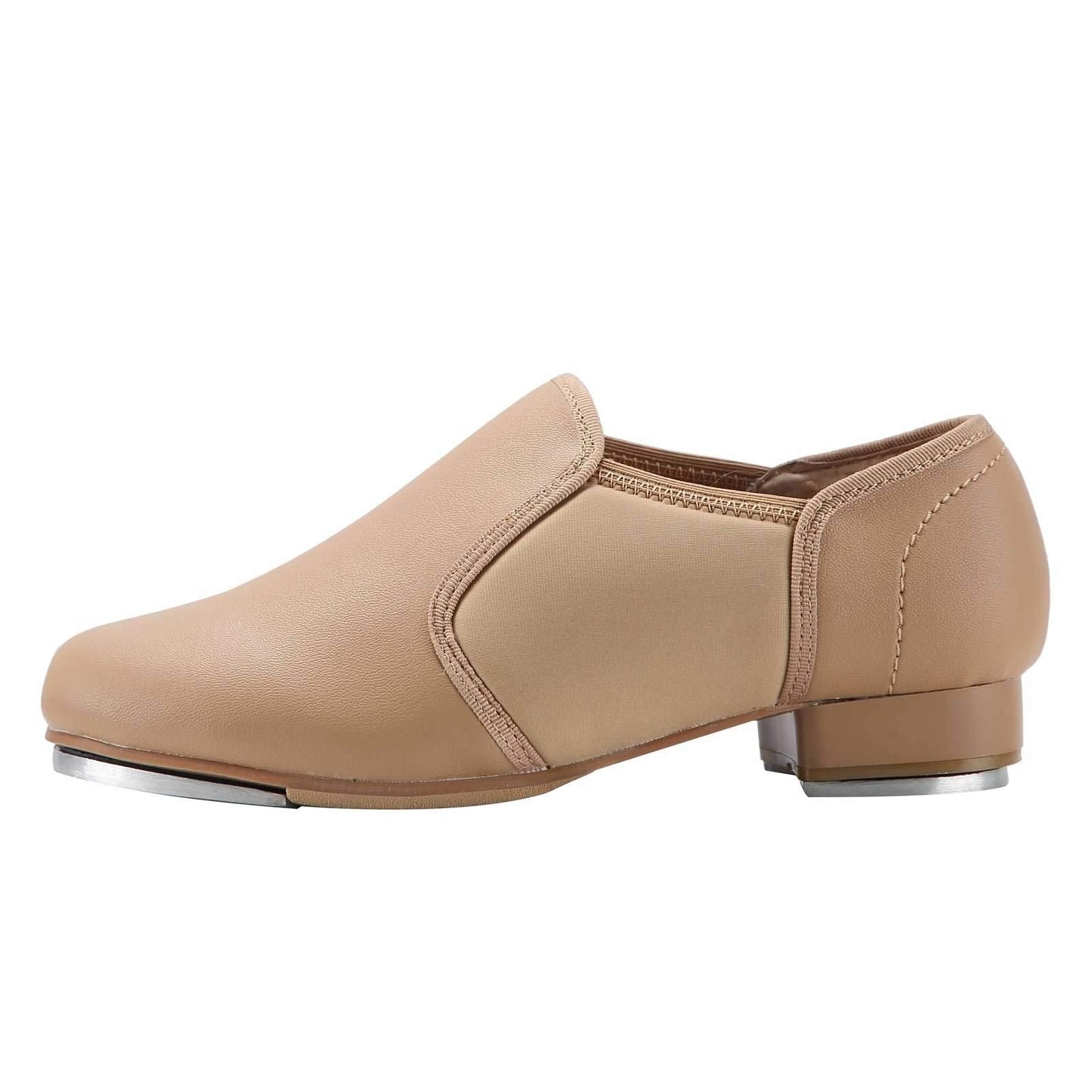 Linodes Upgraded Unisex PU Leather Slip On Tap Shoe Dance Shoes for Women and Men's Dance Shoes-Brown-5M