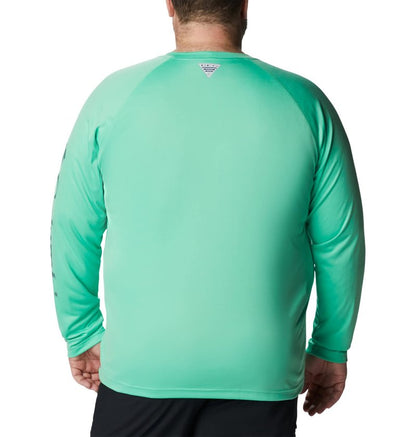 Columbia Men's Terminal Tackle Long Sleeve Fishing Shirt, Light Jade/Metal Logo, Large