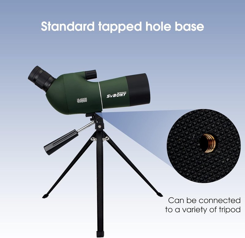 SVBONY SV28 Spotting Scope - 15-45x50mm Zoom Lens, Waterproof & Fogproof for Bird Watching | Tripod & Phone Adapter Included
