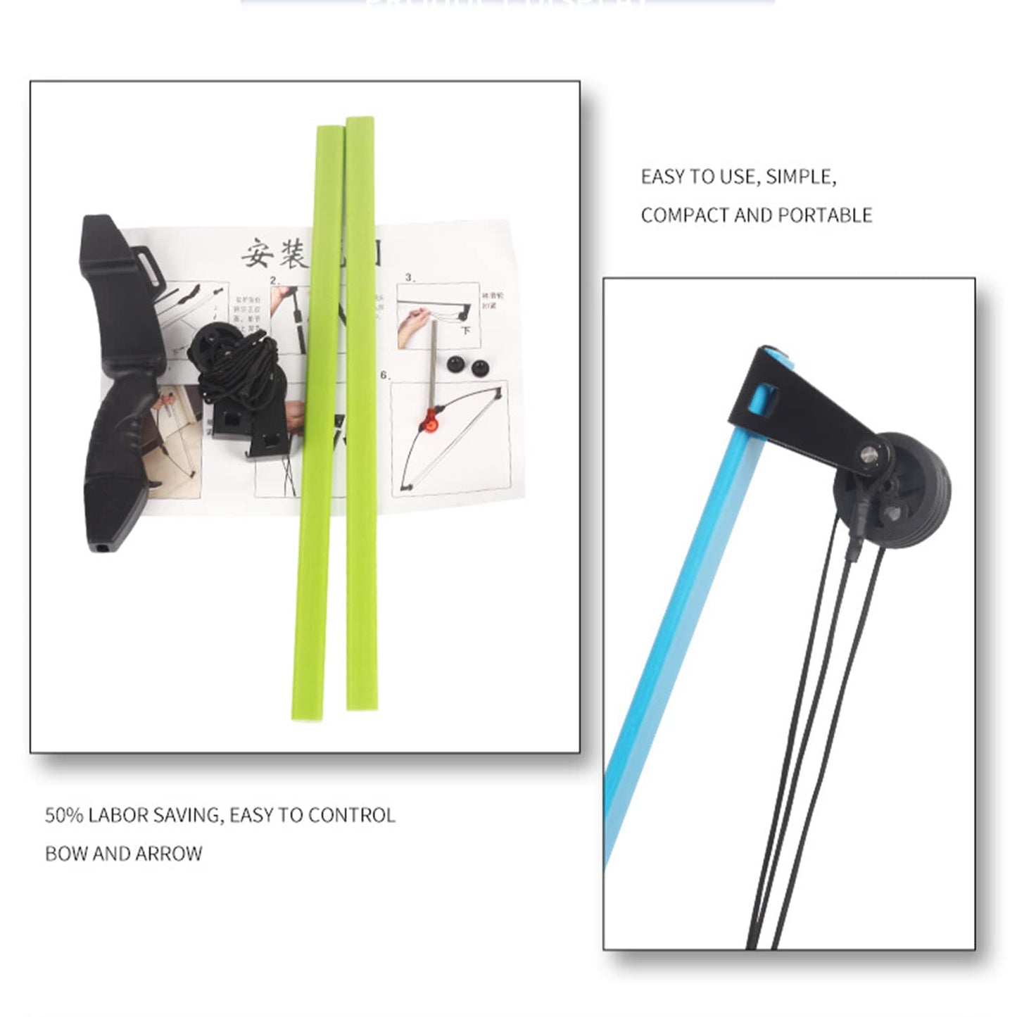 SOPOGER Compound Bow and Arrow Set for Youth & Teens, Beginner Archery Set with 15-18 LB Draw Weight, 8 Arrows, Target Paper & Arm Guard Outdoor Shooting Sports Equipment for Beginners (Blue)
