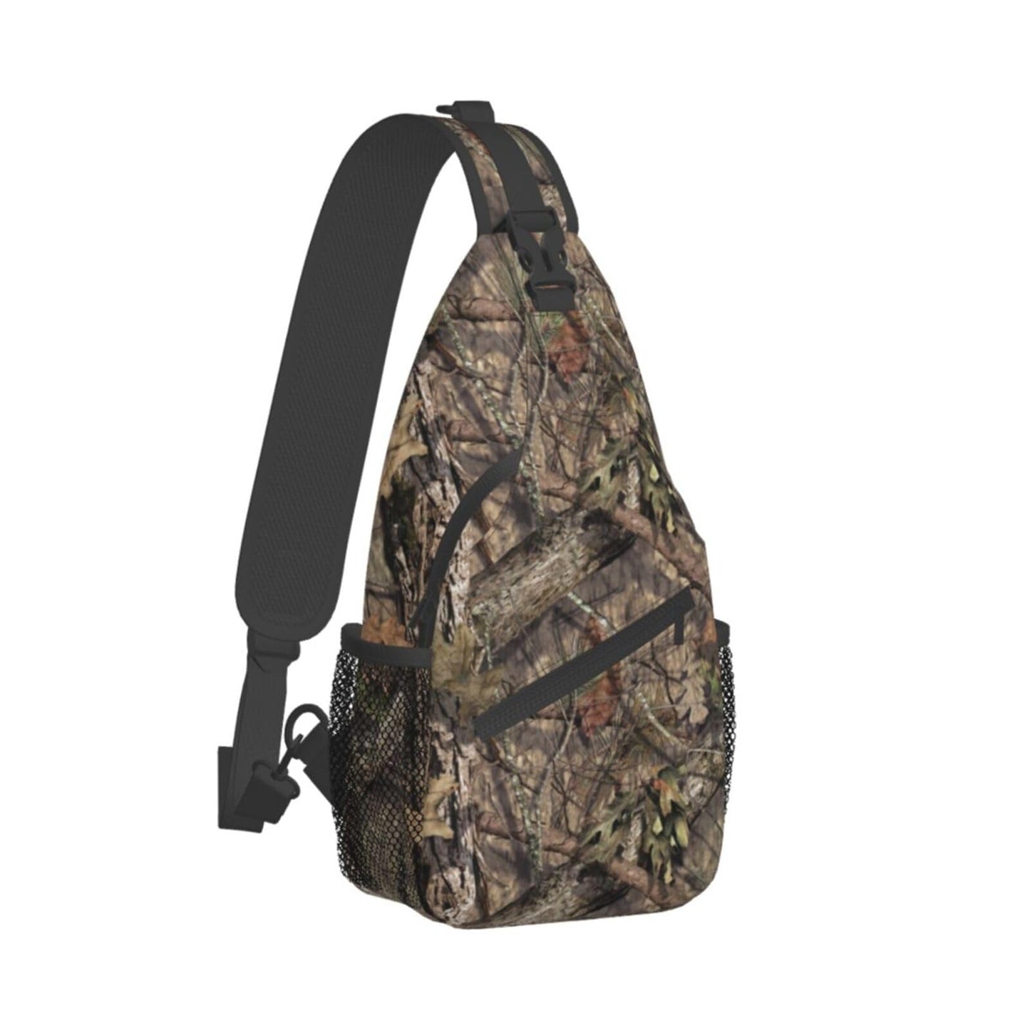 Yaemikoo Hunting Camouflage Camo Forest Sling Backpack Crossbody Sling Bag Casual Chest Bags Travel Hiking Daypack Shoulder Bag for Women Men