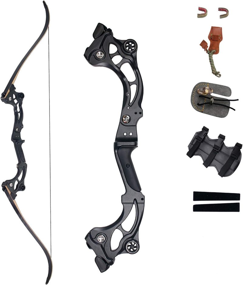 SinoArt 64” Takedown Recurve Bow - Metal Riser, 30-60Lbs, Right-Handed for Archery Hunting