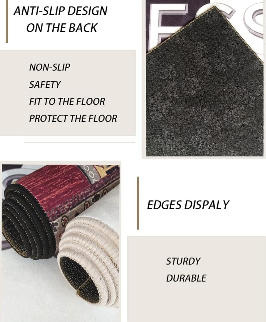 Irregular Shaped Area Rug Red Beige Modern Abstract 6ft Washable Rug for Dining Room Bedroom Living Room Faux Wool Aesthetic Carpet Ultra Soft Kitchen Non Slip Runner Rugs