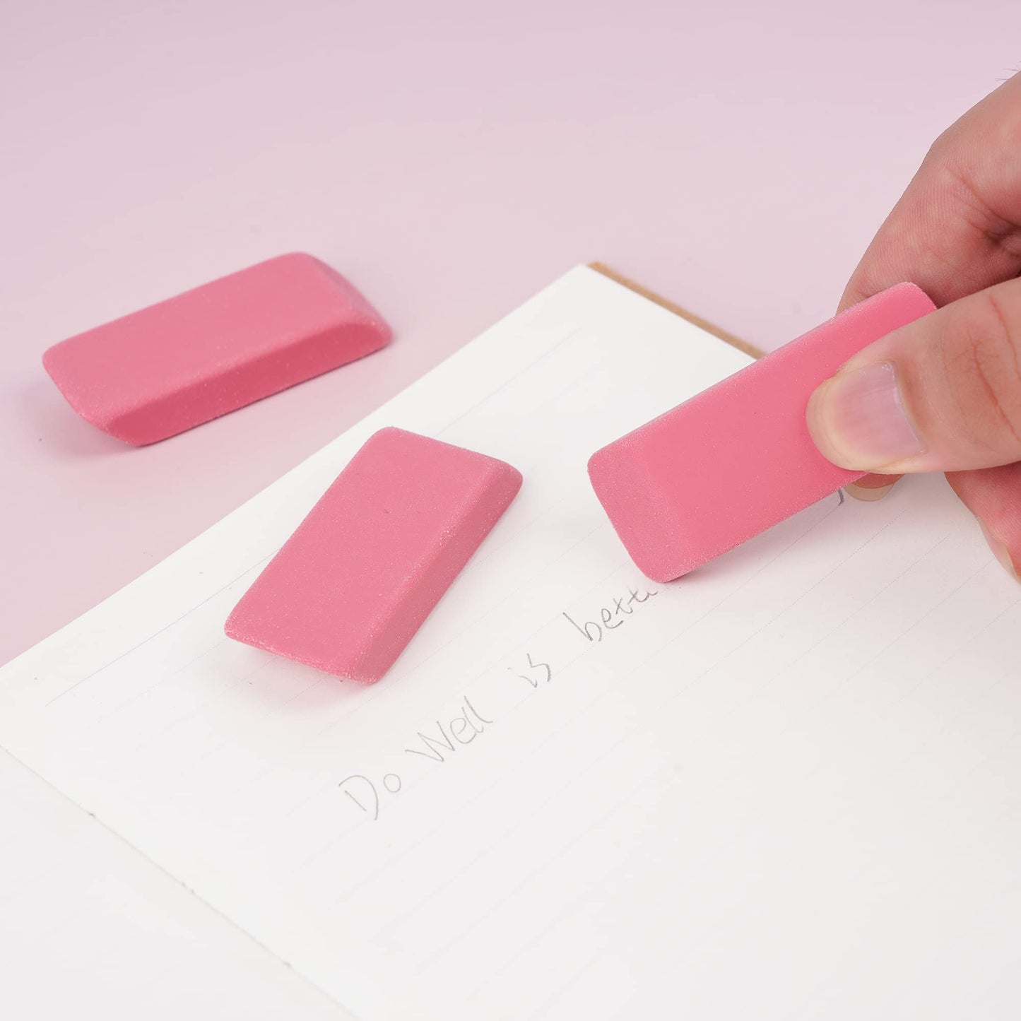 200 Pack Pink Erasers Bulk Latex-Free Soft Erasers Pencil Erasers for Students Teachers and School and Office Supplies