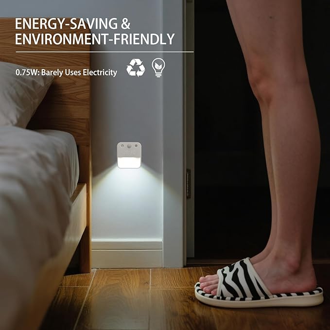 SX.man&sog Motion Sensor Light Indoor,3 Colors Temp Adjustable Motion Light Indoor with Time Display Ideal Night Lights for Bedroom,Kitchen or Bathroom (2 Pack)