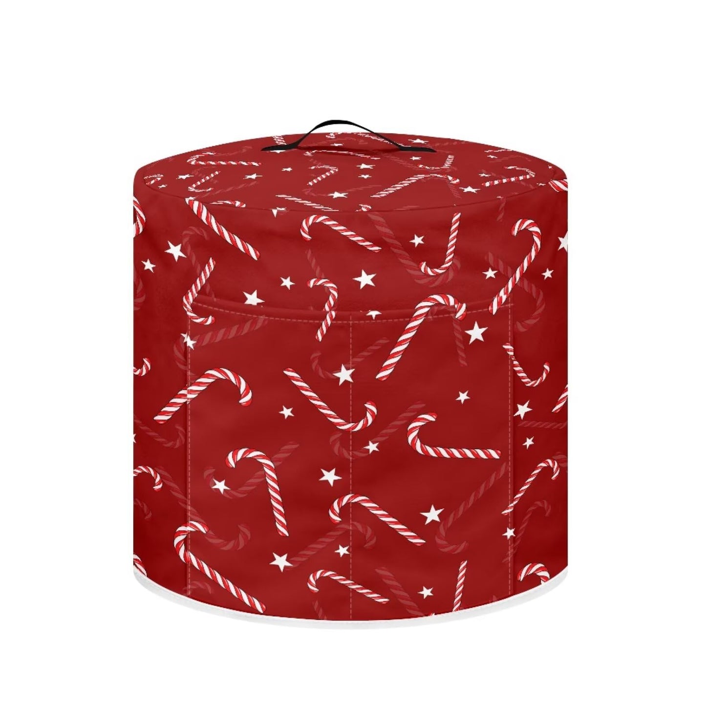 Tutolipy Candy Cane Kitchen Appliance Covers with Top Handle Christmas Air Fryer Cover 6 Quart Red Xmas Decor Pressure Cooker Protectors with Pocket