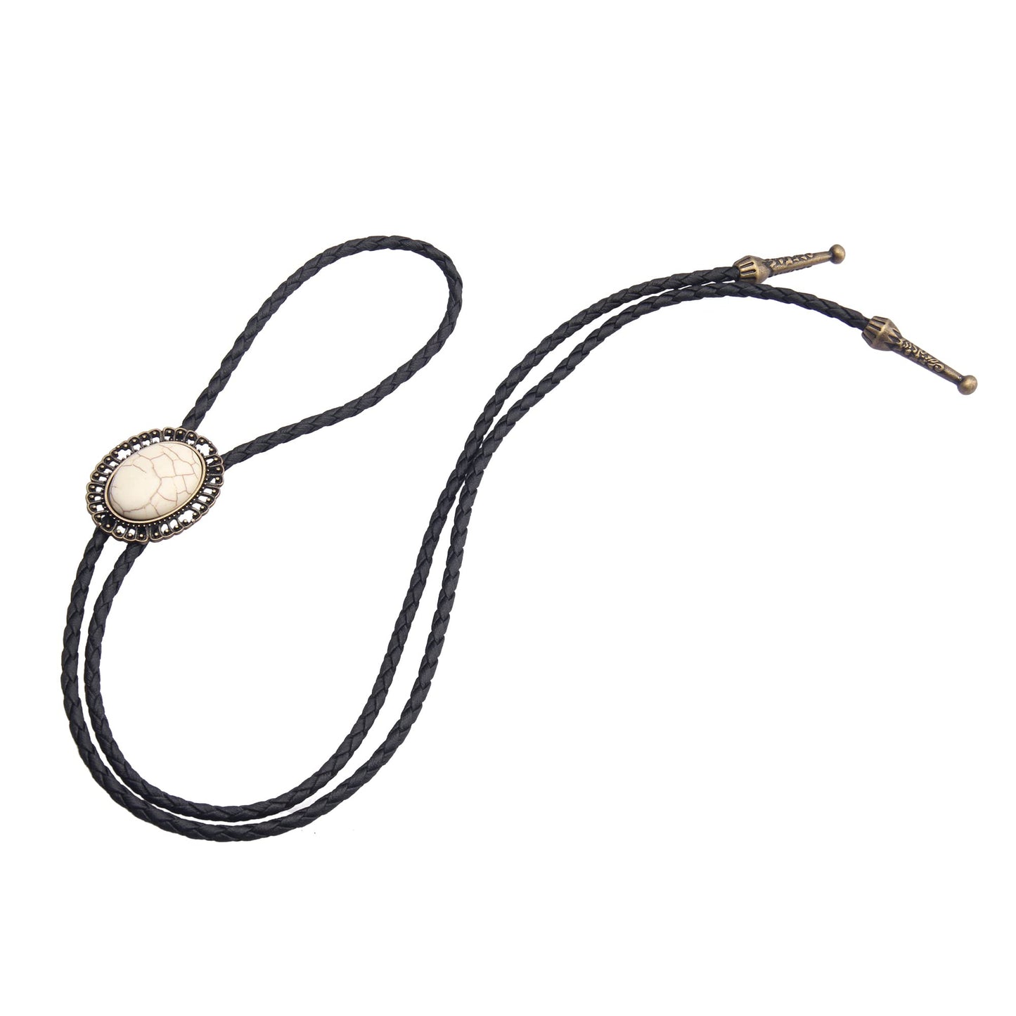 GelConnie Bolo Tie for Men Western Tie Gold Cowboy Tie White Turquoise Necktie Necklace American Indian Bolo Tie for Women