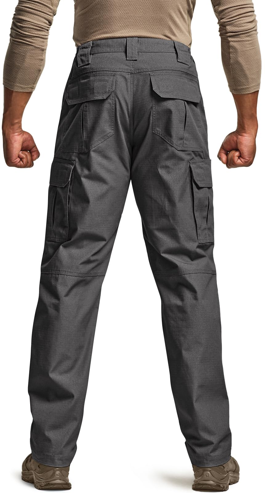 CQR Men's Tactical Pants, Water Resistant Ripstop Cargo Pants, Lightweight EDC Work Hiking Pants, Outdoor Apparel, Raider Charcoal, 38W x 34L