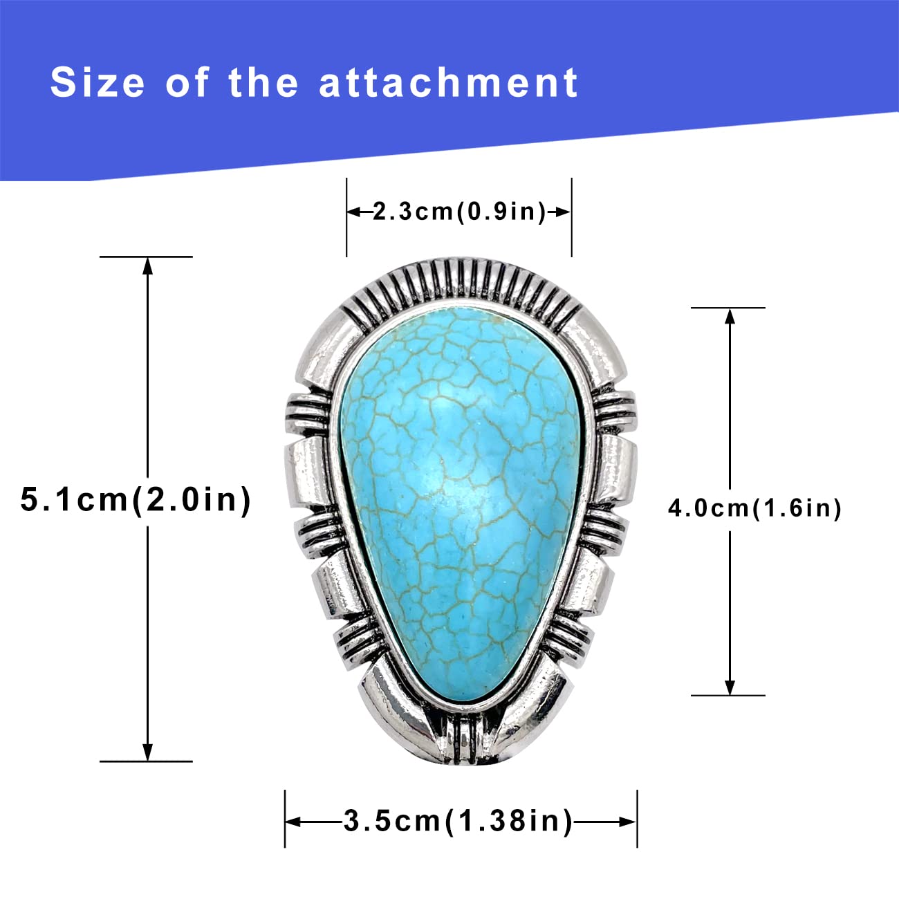 YOQUCOL Droplet Shape Blue Turquoise Stone Bolo Tie Native Western Cowboy Bola Tie Hand-woven Leather Necktie for Men Women
