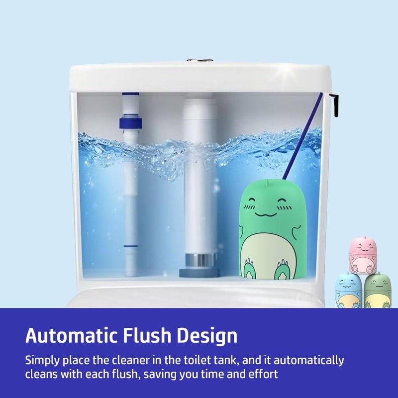 CloudMades Cute Dinosaur-Shaped Toilet Bowl Cleaner Bottle, Bathroom Toilet Tank Cleaner with Ocean, Jasmine, and Peach Scent,Three bottles can be used for 9 months (Ocean&Peach&Jasmine)