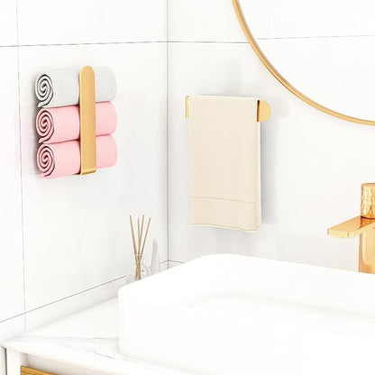 Self Adhesive Hand Towel Holder Rose Gold, 8 Inch Towel Holder