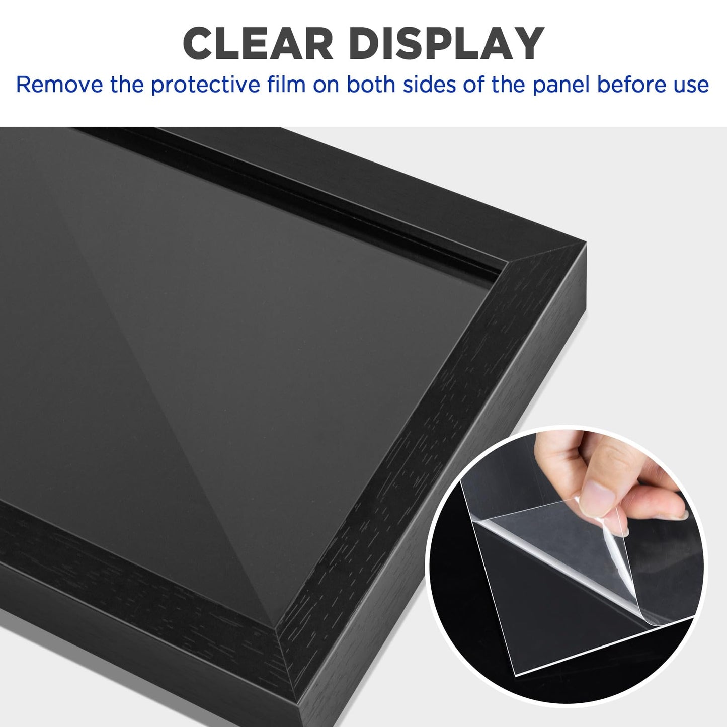 7x9 Enamel Pin Display Frame, Pin Collection Shadow Box, Desktop and Wall Display, Pin Display Case, Black