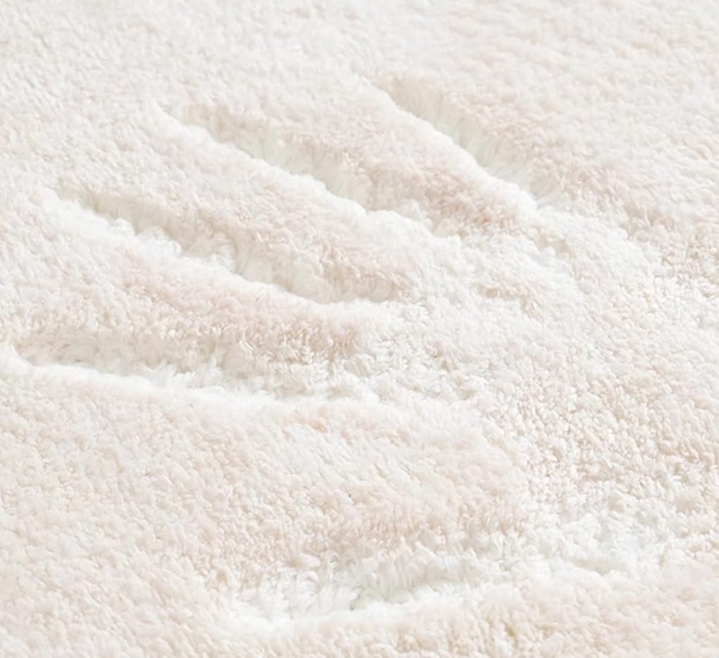 Beige White Gray Marble Texture Irregular Shaped Rug for Living Room Bedroom Nursery Machine Washable Shaggy Carpet Unique Aesthetic Art Deco Rugs Non Slip Under Dining Coffee Table Floor Mat 5x7