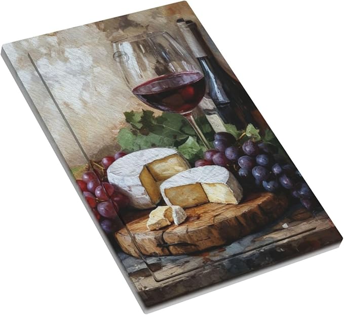 Decorative Art Light Switch Covers Wineglass & Artisanal Cheeses 1 Gang No Device Blank Switchplate Electrical Faceplate for Home Decor