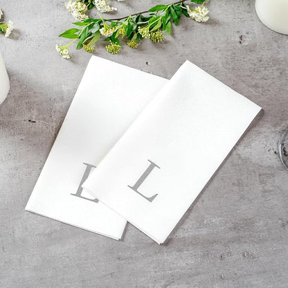 Luxenap 15.8 X 7.9 Inch Linen-Feel Guest Towels, 2000 Lettered Hand Towels