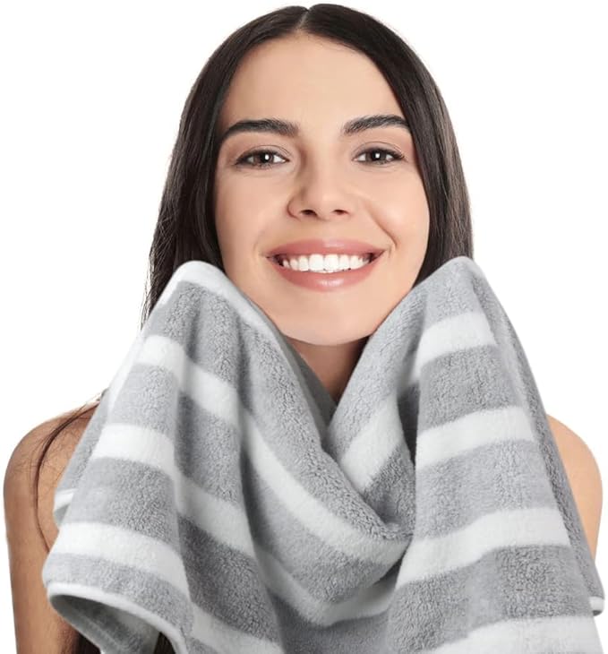 KinHwa Microfiber Hand Towels for Bathroom Soft and Absorbent Face Towels Grey