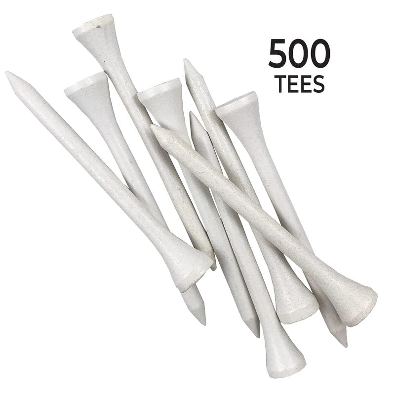 Pride Deluxe Wooden Golf Tees - 500 Count, 2 3/4 Inch - White - #1 Brand on Tour - Best for Drivers & Woods - Improve Distance and Accuracy