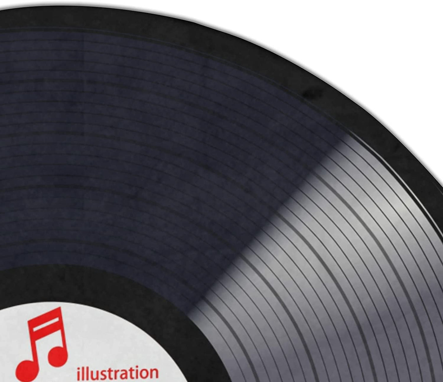 keepcute Music Record Black Round Area Rug for Bedroom Living Room Study Playing,Non-Slip Floor Mat Carpet Home Decor Rugs, 3' Diameter