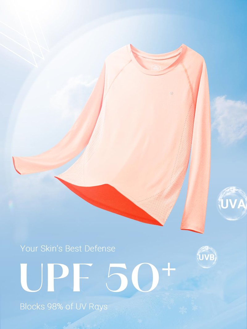 ALLZERO Rash Guard for Women UPF 50+ Long Sleeve Sun Shirts Quick Dry SPF Shirts for Workout Hiking Fishing PINKHEATHER-L