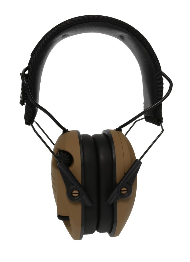 Walker's Razor Slim Electronic Earmuffs Ultra Low Profile Compact Design Adjustable Range Shooting Hunting Hearing Protection, Battle Brown - Patriot Series