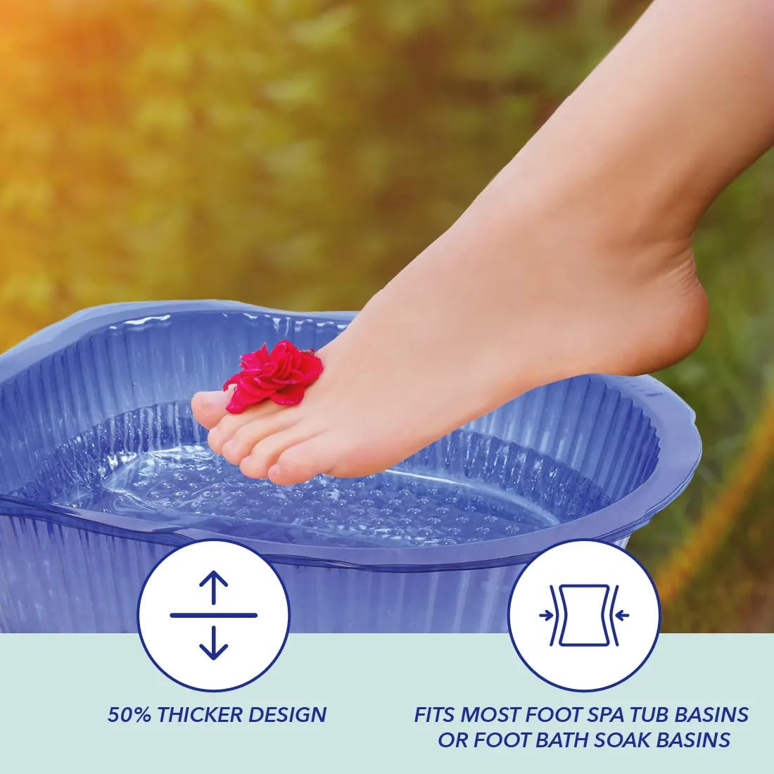 ForPro Professional Collection Universal Pedi Bath Liners - 50% THICKER - Fit Footsie Bath, Disposable Pedicure Foot Tub Liners for Foot Spa Basins & Foot Bath Soaks, Clear, 100-Count