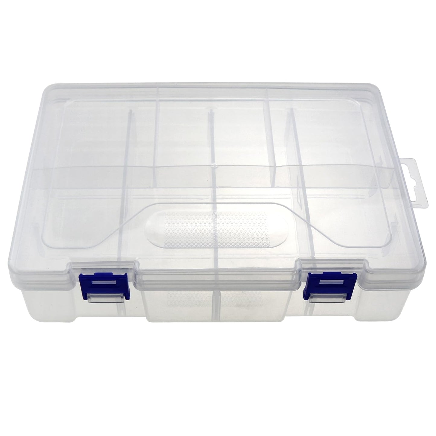 LUORNG 9x6x2.3inch PP Plastic Divided Storage Container Transparent Fishing Gear Box Organiser Waterproof Compartment Organiser DIY Craft Organiser
