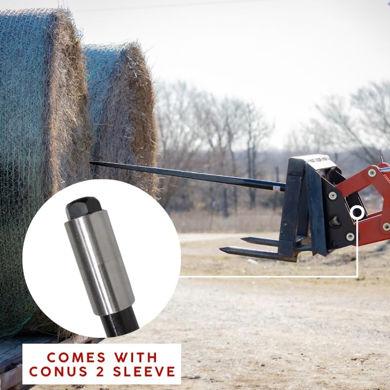 Ag Rite Bale Spear - 43-Inch Heavy-Duty Hay Spear | 3,500 lb Capacity for Tractors & Loaders