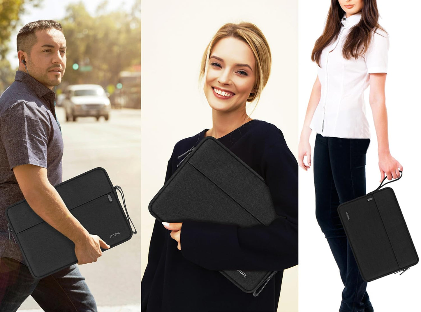 Laptop Sleeve 14 Inch, Water Resistant Traveling Computer Cover with Handle, Shockproof Protective Carrying Laptop Case Compatible for 14 Inch MacBook Air/Pro, HP, Dell, Asus, Lenovo, Black