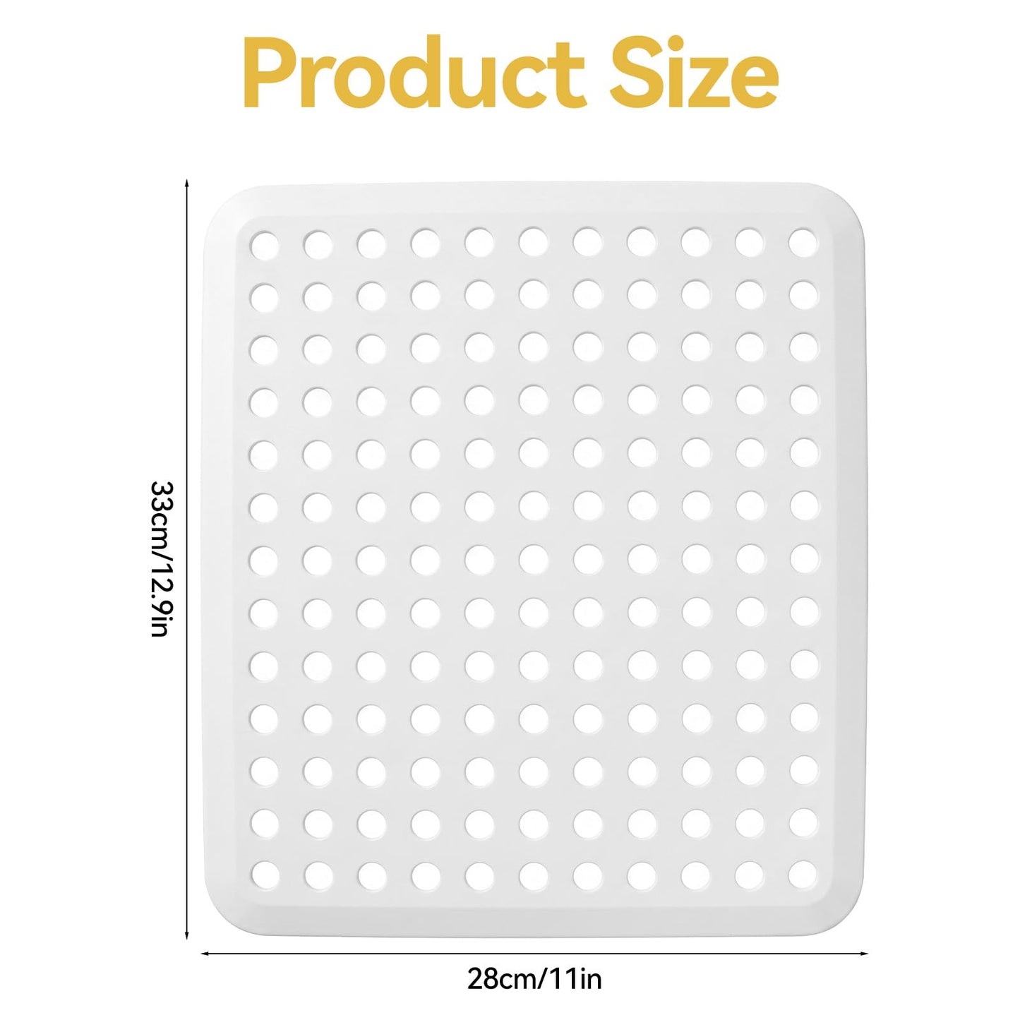 Sink Protector Mats 11.2x12.7 Inch Dish Drying Mats for Bottom of Kitchen Sink Fast Drain Sinks Mat for Glassware and Dishes