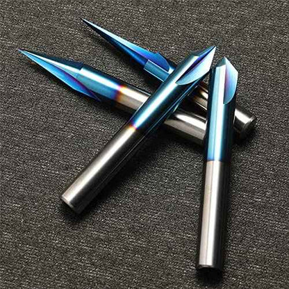 Genmitsu CNC Wood Carving Router Bits Set, 1/4'' Shank, 4 PCS, 15¡Æ Detail Carving Liner+ 20¡Æ Profile bit+ 60¡Æ & 90¡Æ V Groove, WC04A