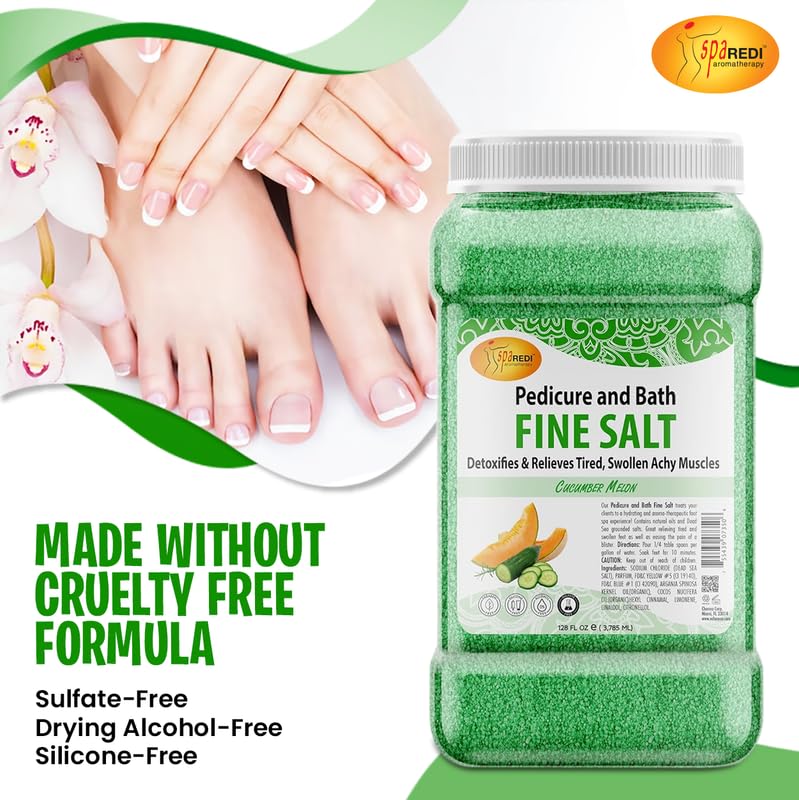 SPA REDI - Detox Foot Soak Pedicure and Bath Fine Salt, Lavender and Wildflower, 128 Oz - Made with Dead Sea Salts, Argan Oil, Coconut Oil, and Essential Oil, Hydrates, Softens and Moisturizes