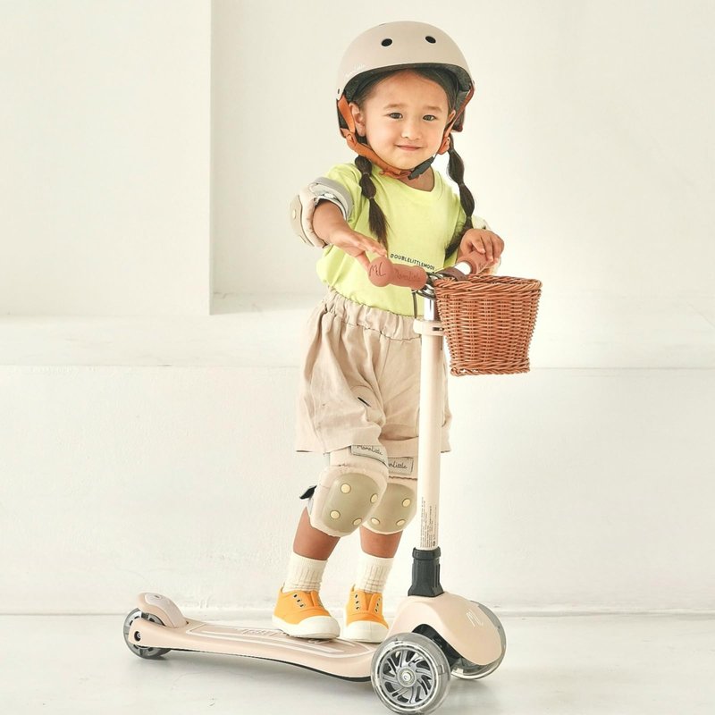 MomnLittle Kick Scooter for Kids Ages 3-10 (Navy) 3 Wheeled with LED Light-Up Wheels CPSC Certified Foldable and 4 Height Adjustable Toddler Scooters for Boys Girls