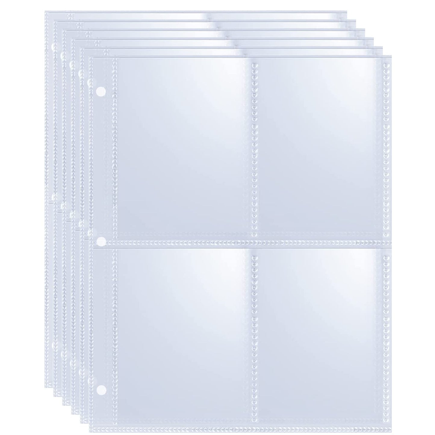 20 Pack 160 Pockets 2.5x3.5 Trading Card Sleeves,A5 Binder 4 Pocket Card Sleeves,Double-Sided 4 Pocket 6.1x7.6 Page Protector,Ultra-Clear Game Card Sheets for A5 Mini 3 Ring Binder