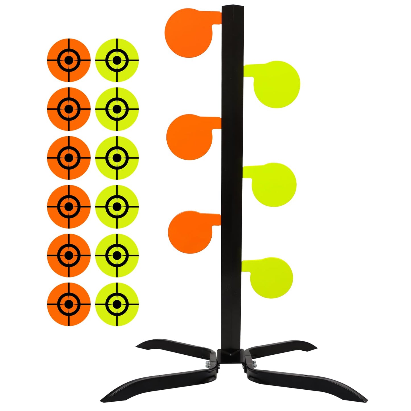 Highwild AR500 Dueling Tree Target Kit - 6" x 3/8" Reactive Shooting Targets with Six Steel Paddles and Stand for Shooting Practice and Competition