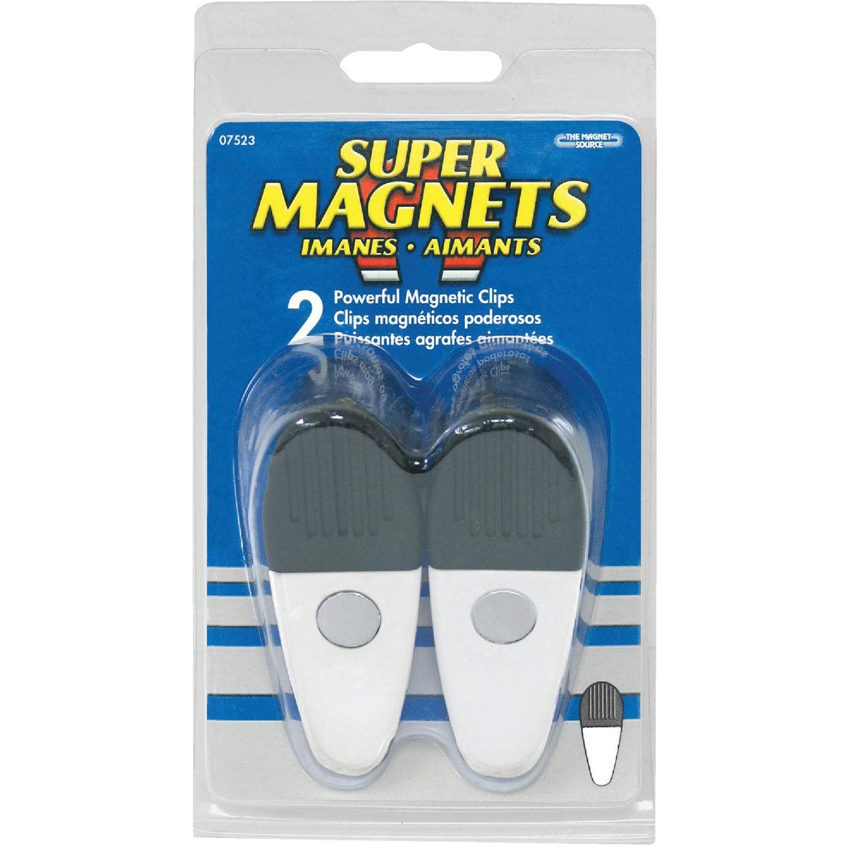 Large White Magnetic Clips With Neodymium Magnet, 3-1/2" Length (Pack of 2)