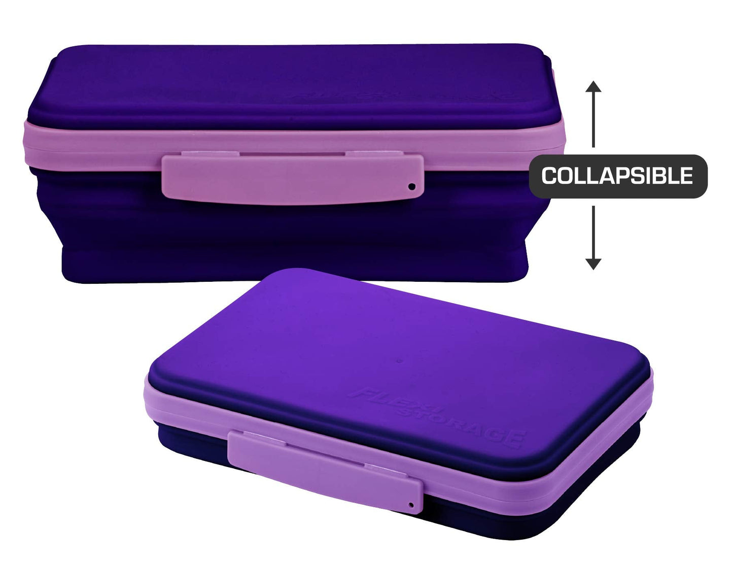 It's Academic Flexi Storage Box, Folding, Collapsible and Adjustable for Pencils, Supplies, and More, Purple (23135)