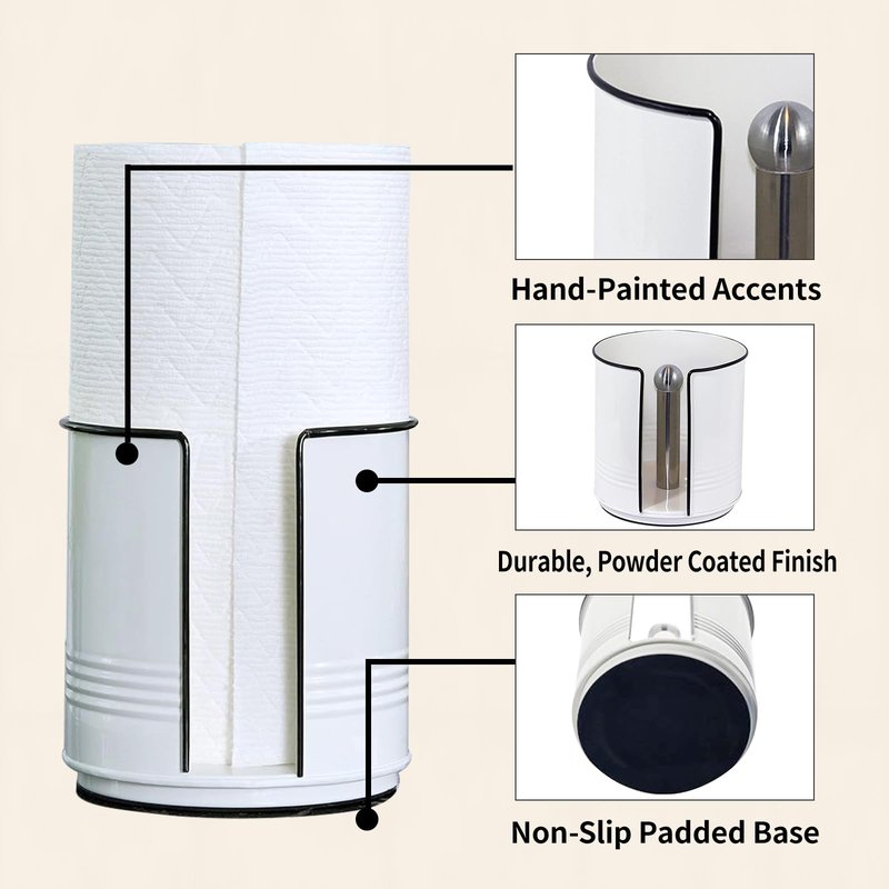 ELAORY Paper Towel Holder Countertop, Farmhouse Paper Towel Holder Countertop, Ceramic Paper Towel Holder Farmhouse Rustic Decor for Kitchen Bathroom, Kitchen Paper Towel Holder with Non-Slip Base