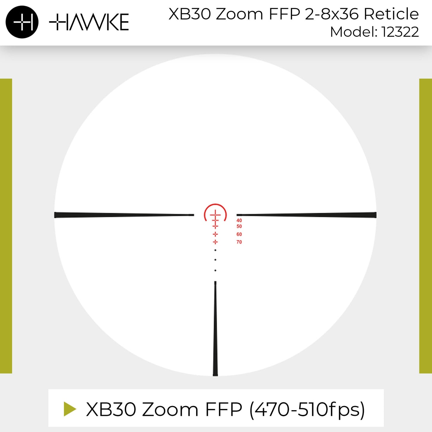 HAWKE XB30 Zoom FFP 2-8x36 Fogproof Illuminated 30mm Tube Crossbow Scope