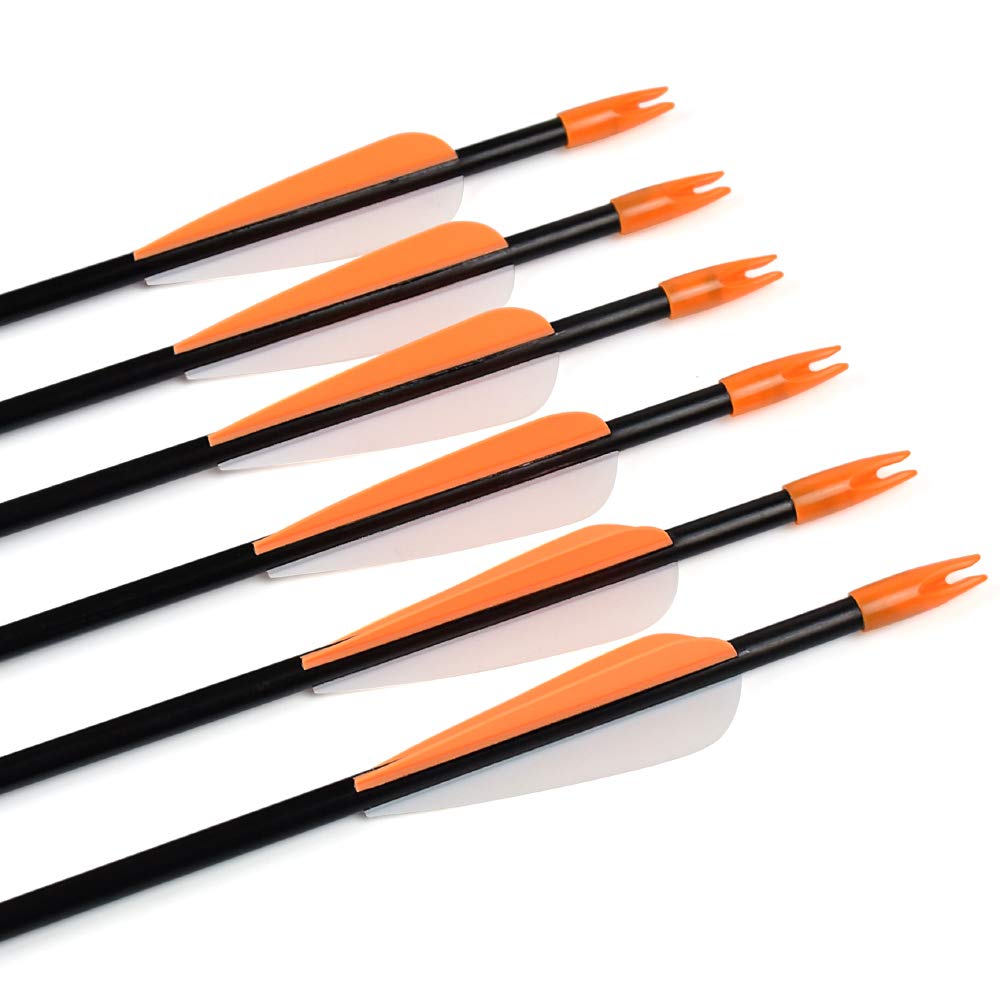 Elong Fiberglass Arrows Archery 26 Inch Target Shooting Practice Safetyglass Recurve Bows Suitable for Youth Children Woman Beginner (12 pcs)