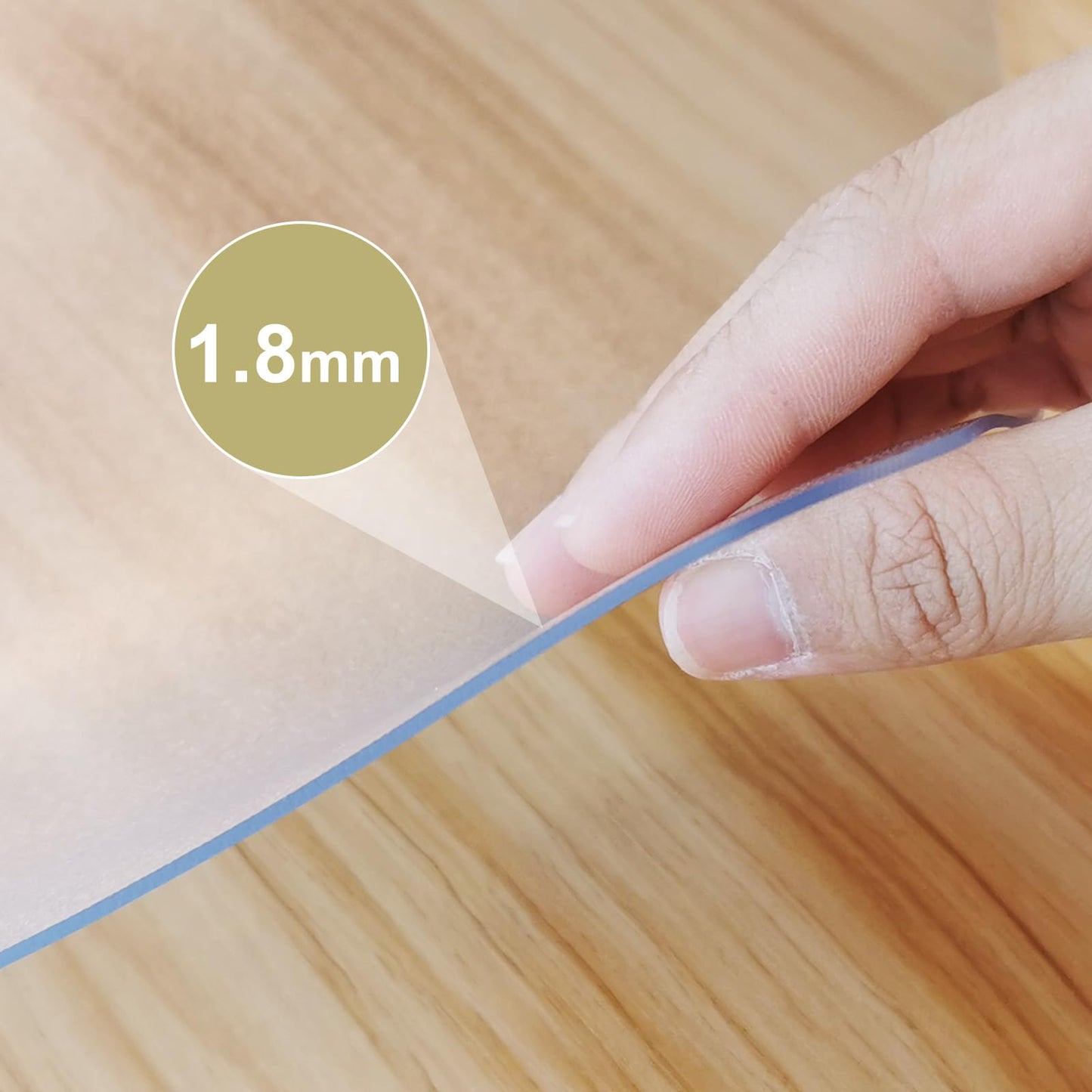 NENSIUM 36" x 36" Clear Area Mat for Hard Floor, Waterproof Thick PVC Floor Protetor for Home, No Scratch Durable Plastic Floor Mat for High Traffic Area
