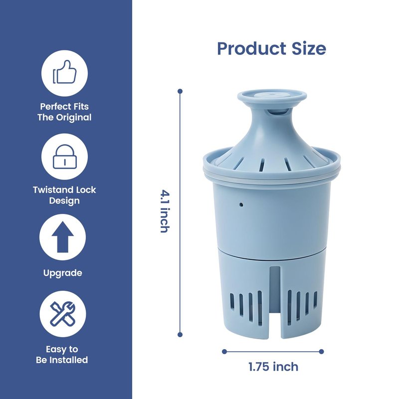 Elovener Elite Water Filter Replacement Compatible with All Brita Elite Pitchers and Dispensers, Everyday, UltraMax, Metro+, XL and More, Lasts 6 Months or 120 Gallons, 4 Count