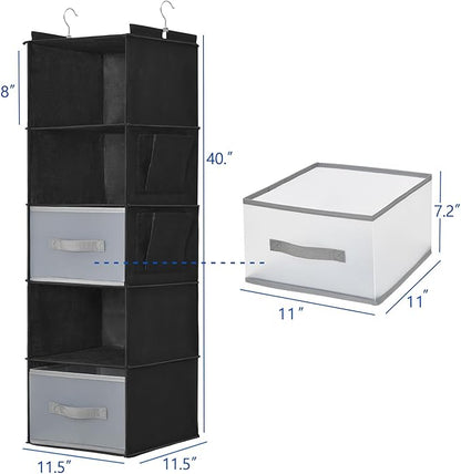 5-layer suspended fabric shelf organizer, equipped