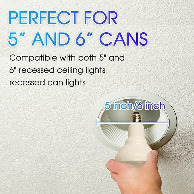 Energetic BR30 LED Recessed Light Bulb, 9W=75W, 2700K Soft White, 900LM, Dimmable Ceiling Flood Light Bulb for Cans, CRI80+, 2Pack