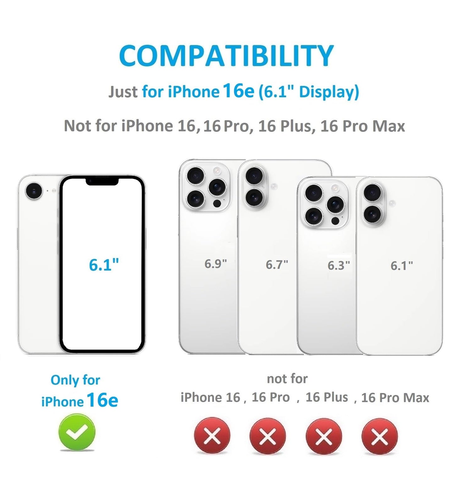 ONETOP Compatible with iPhone 17e/16e Wallet Case with Card Holder, PU Leather Kickstand Card Slots Case, Double Magnetic Clasp and Durable Shockproof Cover 6.1 Inch (Blue)