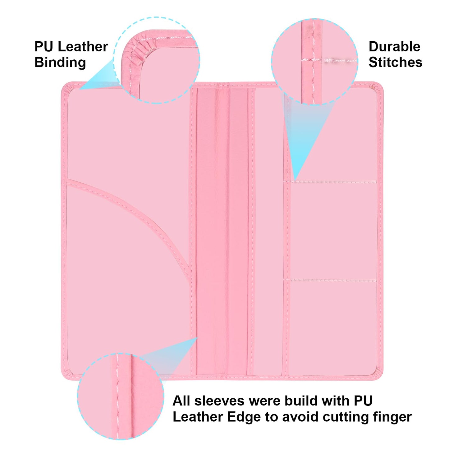 Cacturism Car Registration and Insurance Holder, Car Accessories Vehicle Glove Box Car Organizer Women Car Accessories with Magnetic Shut for Cards, Essential Document, Driver License, Pink