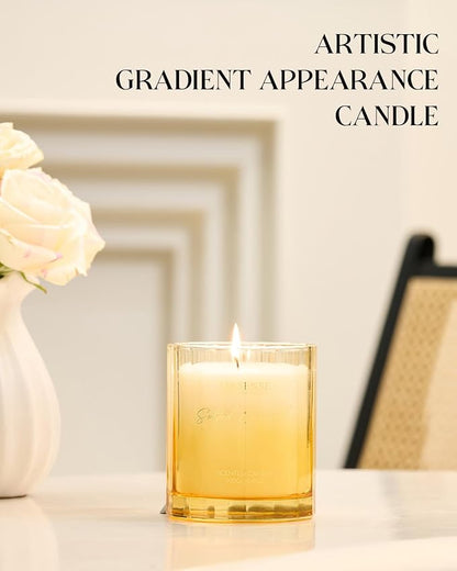 M&SENSE Salted Caramel Fall Scented Candle - 10.6oz Organic Natural Soy Wax Non Toxic 60-Hour Slow Burning Highly Scented Candle for Home Fragrance, Holiday & Thanksgiving