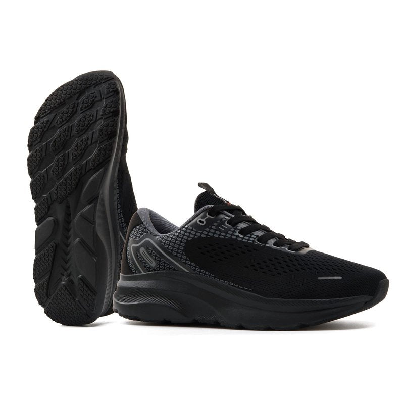 JACKSHIBO Wide Toe Box Shoes for Men Arch Support Shoes Wide Width Sneakers for Running Walking Athletic Tennis Orthopedic Plantar Fasciitis Workout with Thick Cushioned Zero Drop Sole Black