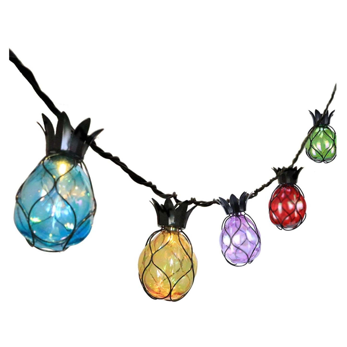 Vigdur Pineapple String Lights - Outdoor Patio Lights Plug in with 10 Pineapple Bulbs Connectable, Indoor String Light for Bedroom Bistro Tiki Decor(10FT